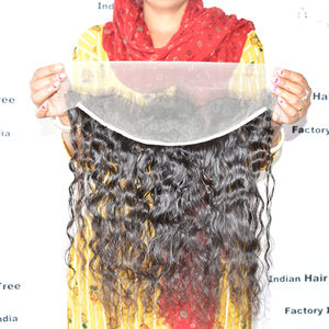 Suministro al por mayor 22 "pulgadas 1 Frontal 13*4 Color natural rizado negro virgen cutícula alineada vendedor solo donante cabello humano indio - Product Image 3