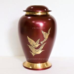 Haute qualité en gros gravé oiseaux volants en laiton adulte urne crémation urnes pour cendres humaines funérailles en laiton urnes funéraires fournitures funéraires - Product Image 1