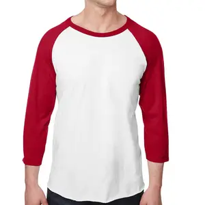 Bella + Canvas Unisex 3/4-Sleeve Baseball T-Shirt 3200 Red/White