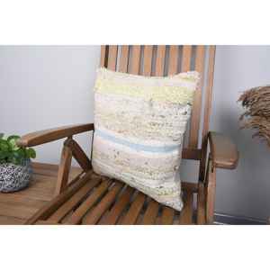 Alfombra Decorativa de Lana Beige de 18x18 Pulgadas, Estilo Kantha, Vintage, Floral, Bordada, Tejida, Antideslizante, Ecológica, Extraíble, Lavable, con Cierre - Product Image 3