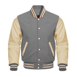 OEM personnalisé manches en cuir et laine de haute qualité Body Bomber Baseball Vintage Letterman Varsity Jacket hommes et femmes - Product Image 6