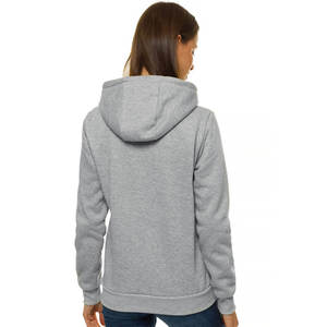 New Design Women Custom <b>Zip</b>-<b>up</b> Hoodies Drawstring Hooded Casual <b>Grey</b> Women <b>Hoodie</b> - Product Image 3