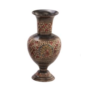 High Quality Brass Flower <b>Vase</b> With <b>Beautiful</b> Engraving Gold And Black Finished Table Decoration Flower <b>Vase</b> - Product Image 3