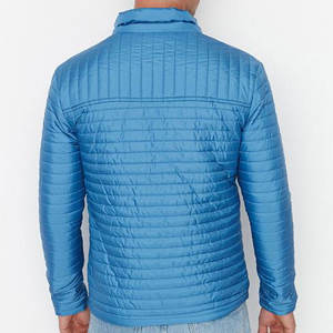 Veste matelassée en toile brodée sur mesure pour homme, bleu ciel, manteau d'hiver ultra léger, isolé, imperméable, à capuche, écologique - Product Image 3