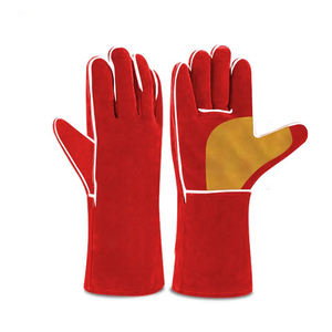 Guantes de soldadura con durabilidad y protección palma de cuero dividido de vaca para mayor resistencia y resistencia a la abrasión Ideal para soldar - Product Image 1