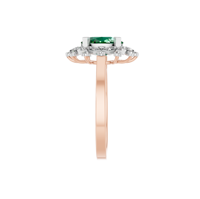 Bague de fiançailles pour femme en argent sterling 925, moissanite originale, halo en grappe, ovale, émeraude verte synthétique, zircon, 37 pierres