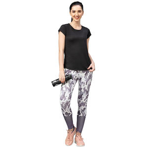 Taille haute femmes Gym Leggings taille moyenne tricoté entraînement sport Fitness entraînement Sublimation conception collants de course - Product Image 5