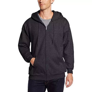 Sweat à capuche zippé en molleton 100% coton pour homme, hiver, surdimensionné, logo brodé personnalisé OEM/ODM - Product Image 5