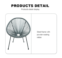 Modernes Outdoor-Bistro-Set aus PE-Rattan mit Eierstuhl und Tisch für Park, Hotel, Wohnzimmer und Schlafzimmer