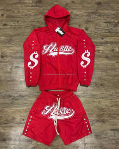 2025 New Nylon Windbreaker Set <b>Men's</b> Side Button Hoodie <b>Short</b> Set Zipper Windbreaker Hoodies & <b>Shorts</b> <b>Men's</b> High Quality Set - Product Image 2