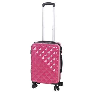 Valigia da Viaggio Piccola e Alla Moda in Fucsia con 4 Ruote Girevoli a 360°, Serratura TSA con Diamanti, Realizzata in Lega di Alluminio - Product Image 1