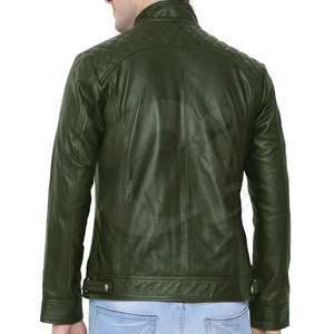 New Arrival Casual Wear Men's Cow Skin Leather Winter <b>Jacket</b> with Stand Collar Waterproof & Eco-Friendly Factory Direct Supply - Product Image 3