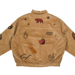 Veste en velours côtelé brodée vintage-Veste en velours côtelé élégante et unique avec broderie florale pour tenue décontractée et tenues Boho - Product Image 6
