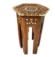 Table basse Table basse marocaine incrustation de bois plateau rond Table marocaine pour la maison salon meubles en bois