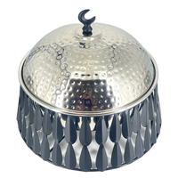 Support de luxe en acier inoxydable noir pour casseroles et marmites, idéal pour mariages haut de gamme, événements hôteliers et solutions de maintien au chaud des aliments en restauration.