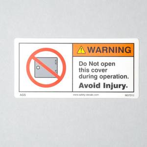 Etiqueta Adhesiva de Advertencia de Protección de Maquinaria M37, No Abrir la Cubierta, Prevención de Lesiones Industriales, Resistente a Arañazos e Impermeable - Product Image 1