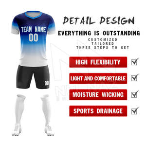 Football France de football respirant à séchage rapide avec logo personnalisé de haute qualité, maillots de football, ensemble d'uniformes à sublimation pour club de football - Product Image 3