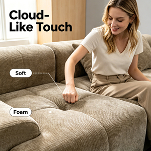 Sofá Seccional Compacto y Plegable, Extra Ancho, de Chenilla Premium, Modular, con Espuma de Alta Densidad, Ahorro en Costos de Envío - Product Image 2