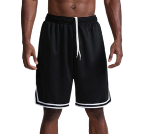 กางเกงขาสั้นบาสเก็ตบอลแยกสีดำผ้าสแปนเด็กซ์ผ้าโพลีเอสเตอร์แบบระเหิด - Product Image 4