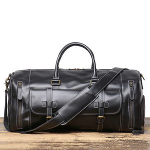 Bolsas de viaje de cuero Borgoña de alta calidad, fabricante de bolsas de lona de almacenamiento profesional para exteriores para viajeros - Product Image 5