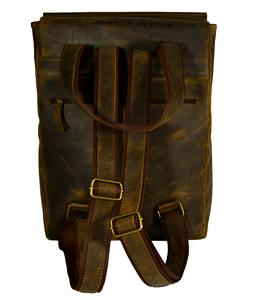 Fabricant indien unisexe en cuir véritable Vintage sac à dos pour ordinateur portable fait à la main Logo personnalisé bouton pour bureau école utilisation - Product Image 3