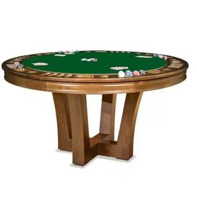 Modern Stainless Steel Leather <b>Adjustable</b> <b>Height</b> 8-Seater Gambling <b>Table</b> for Outdoor Farmhouse-Style Home Entertainment Spaces - Product Image 3
