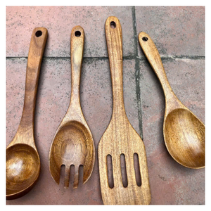 ช้อนไม้แบบชนบทสำหรับการทำอาหารแบบดั้งเดิมกวนผสมและนำเสนอจานในสไตล์ - Product Image 6