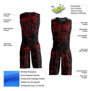 Maillots de basket-ball sans manches professionnels personnalisés confortables respirants 100% polyester antibactériens à séchage rapide Conception gratuite - Product Image 5