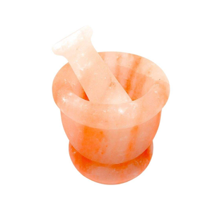 Juego de mortero de sal del Himalaya para manualidades naturales con base sobresaliente para moler especias, hierbas, condimentos, sal de roca - Product Image 6