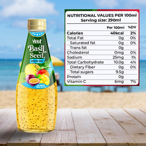 Bebida de Semillas de Albahaca de Vietnam de 290 ml, Sin OMG, HALAL, ISO, KOSHER - Personalización OEM ODM, MOQ Bajo, Muestra Gratuita - Product Image 3