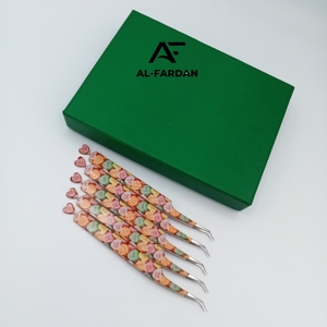 แหนบต่อขนตาแบบกระดาษ45องศาทำจากสแตนเลสปลายไฟเบอร์ดีไซน์รูปหัวใจติดฉลากตามสั่ง - Product Image 1