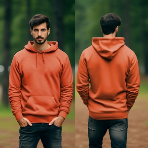 360gsm Premium Casual High Streetwear Pullover Sudadera con capucha Patrón sólido Bolsillo de canguro Etiqueta de cuello personalizada High Plain Dyed Winter - Product Image 2