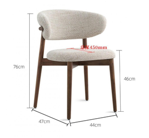 Ghế ăn gỗ nguyên khối thiết kế hiện đại Bắc Âu, bọc vải, dùng cho nhà hàng, khách sạn, nhà ở, căn hộ, quầy bar/nhà bếp - Product Image 6