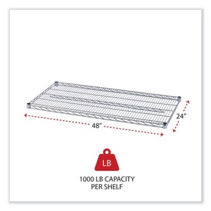 Alera ALESW584824SR Industrial 48 In. X 24 In. Silver <b>Wire</b> Shelving Extra <b>Wire</b> <b>Shelves</b> (2-Piece/Carton) for Garages - Product Image 4