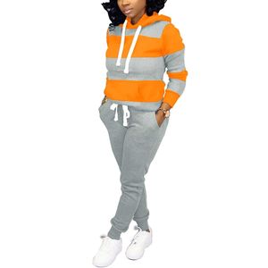 Two Piece Outfits for <b>Women</b> Jogging Suits Casual Sweat Suits <b>Jogger</b> Color Block Tracksuits Long Sleeve Hoodie Matching Sets - Product Image 3