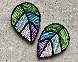 Trendy Handmade Embroidered Beads Earring for Women Fashion <b>Jewelry</b> with Cross-<b>Stitching</b> & Needlework - Product Image 3