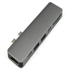 듀얼 C 7 in 1 USB 3.0 HDMI 타입 C SD TF 카드 USB 도킹 스테이션 - Product Image 3
