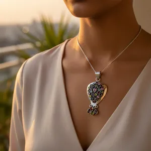 จี้เงินแท้ 925 ประดับพลอย สำหรับผู้หญิง สวมใส่ได้ทุกวัน ของขวัญ ชุบทองคำขาว โรสโกลด์  วัสดุหลัก แพลตตินัม สไตล์ศาสนา  จี้เสริมเสน่ห์ - Product Image 3