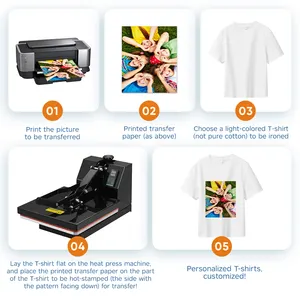 Instant Print Sublimation Paper Clothes Logo Printer Photo Paper Colorful T-shirt Design Heat Transfer Paper Wholesale