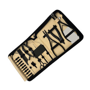 Kit d'outils professionnels pour extensions de cheveux, acier inoxydable, couleur or rose plasma, pochette en cuir pour coiffeurs et salons - Product Image 6