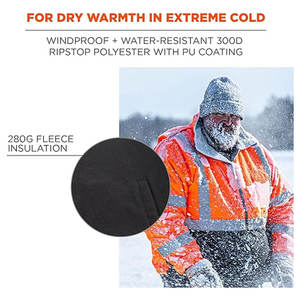 Ropa de trabajo de invierno Chaquetas de seguridad para trabajadores de poliéster transpirable con forro polar cálido y bolsillos de visibilidad nocturna - Product Image 2