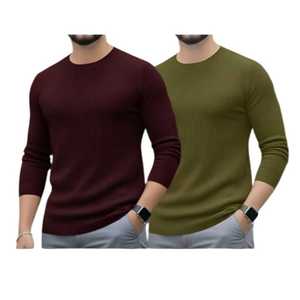 Pull en laine fine durable pour homme 2025, vêtements de travail écologiques, usage polyvalent en hiver, activités de plein air, uni - Product Image 3