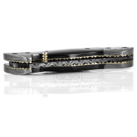 Couteau pliant artisanal en acier Damas DD-FK-680, multi-outils de poche, avec contremarquises en corne de buffle et acier Damas, pour la survie en extérieur et la chasse