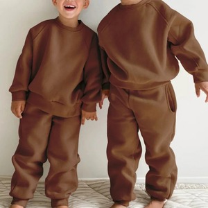 2025 hiver nouveaux enfants polaire sport ensemble garçons filles Plus velours épais sweat + pantalon de survêtement 2 pièces costume enfants tenues chaudes - Product Image 3