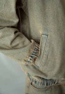 แจ็กเก็ตยีนส์สำหรับผู้ชายเสื้อแจ็กเก็ตยีนส์แบบลำลองขนาดใหญ่พิเศษออกแบบโลโก้ได้ตามต้องการ - Product Image 5