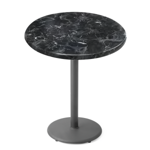 Table d'appoint moderne en marbre noir avec motif naturel, base lourde en pierre, table pour usage décoratif multi-événénements - Product Image 1