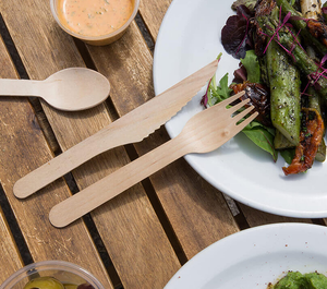 Cubiertos Desechables de Madera Premium al por Mayor - Biodegradables, Compostables, Libres de Químicos, Tenedor/Cuchillo/Cuchara Desechables - Product Image 5