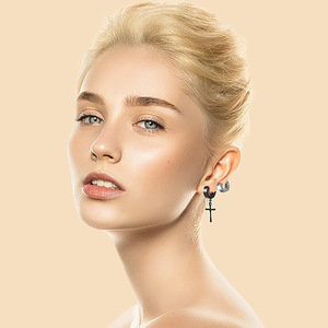 Lot de 10 paires de boucles d'oreilles clipsables tendance en acier inoxydable, sans perçage, avec zircon, clips d'<span class=keywords><strong>oreille</strong></span> magnétiques, manchettes d'<span class=keywords><strong>oreille</strong></span> de luxe - Product Image 5