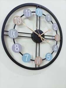 Minimalist Stylish Black Metal Wall <b>Clock</b> Large Living Room Decorative <b>Clock</b> with Needle Display - Product Image 5