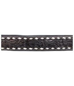 Licol pour cheval en cuir robuste avec rembourrage floral en cuir travaillé à la main, bride réglable avec nez et joues rembourrés - Product Image 3